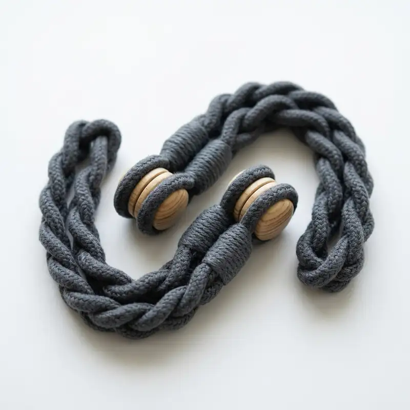 Braided Cotton Loop Tieback (Charcoal Grey)