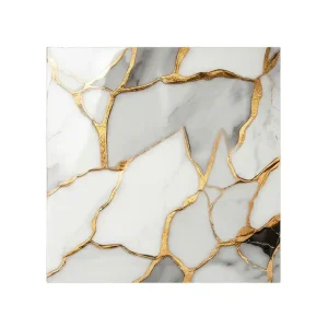 Kintsugi White & Metallic Gold Sticker