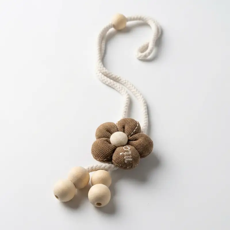 Blossom & Bead Curtain Tieback (Chestnut Brown)