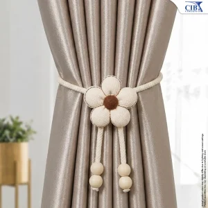 Blossom & Bead Curtain Tieback (Cream Beige)