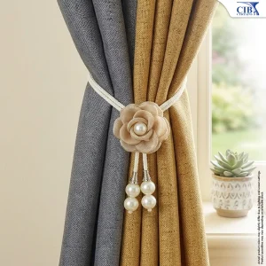 Luxe Rose & Pearl Curtain Tieback (Champagne)