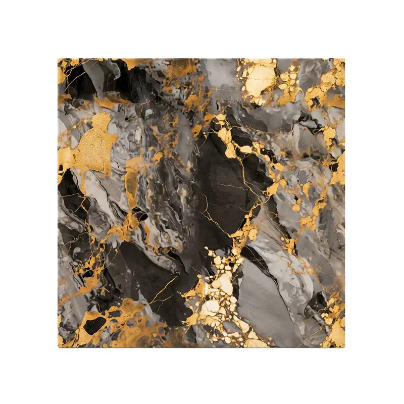 Obsidian & Liquid Gold Abstract Stone Sticker