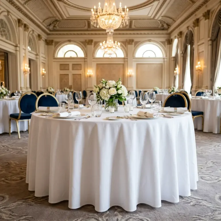 Banquet table cloth in hall