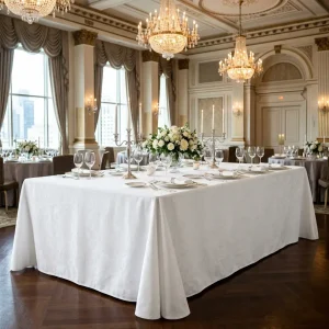 Banquet table cloth in hall