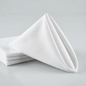 Napkins folded into pyramid shape