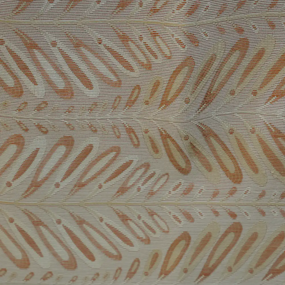 Coral Sunrise Frond Embossed Fabric